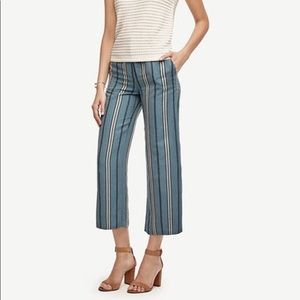 Ann Taylor Stripped Wide Leg Flood Pants
